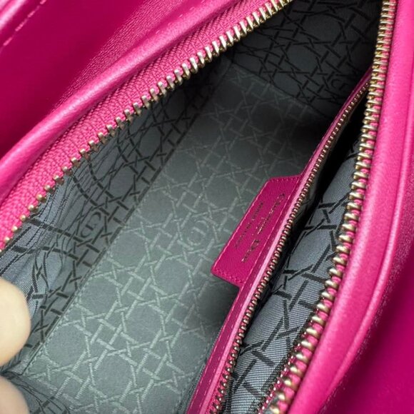 Dior Lady Lambskin Pink Leather Medium Satchel Bag ccofb1450-102525 - Picture 12 of 16